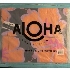 Rare Aloha Collection Limited Edition Pua Waikiki Papaya / Navy Holo Holo Bag